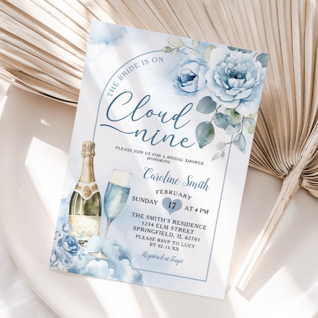 Invitación Azul La novia es Nueve Ducha Bridal (Subido por el creador)