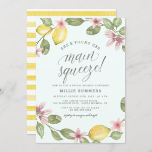 Invitación Azul Lemon Wreath Main Squeeze Brieze Shower