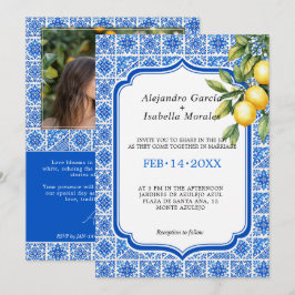 Invitación 🍋💙Azul & Limone Romance – Edición de Fotos