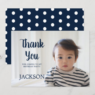Invitación Azul Marino Blanco Lunares Cumpleaños Infantil Agr