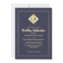 Azul Marino | Boda de patrón floral dorado