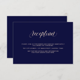 Invitación Azul Marino con Tipografía Rosa | Recepción