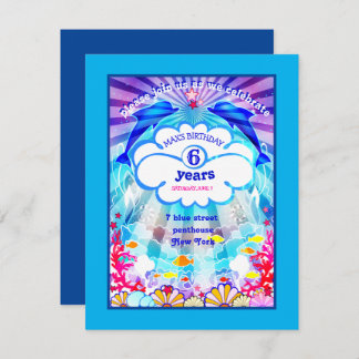 Invitación azul marino Inviæmundo delphin