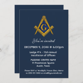 Invitación Azul marino Masonry de Masonry