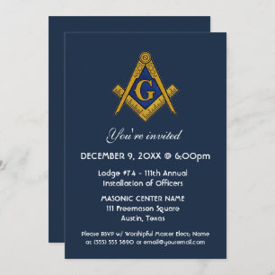 Invitación Azul marino Masonry de Masonry