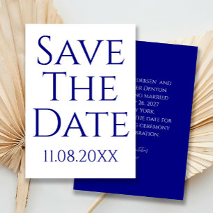 Invitación Azul marino Minimalista moderno salva la fecha