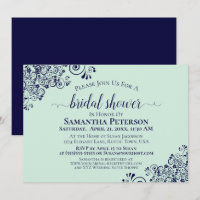 Azul marino & Mint Green Elegante Lace Bridal Show