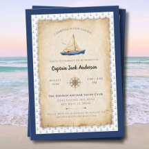 Invitación azul marino para fiesta de jubilación n