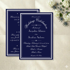 Invitación Azul Marino Todo En Uno Correo Electrónico Sitio W