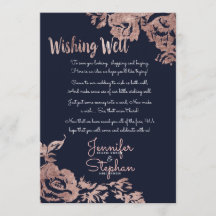 Azul marino y Rosa Dorado Deseando bien