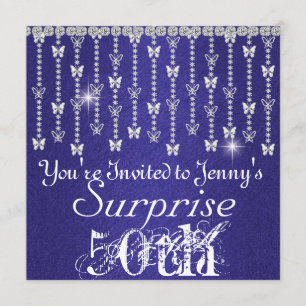 Invitación AZUL Mariposa AZUL 50 de Surprise