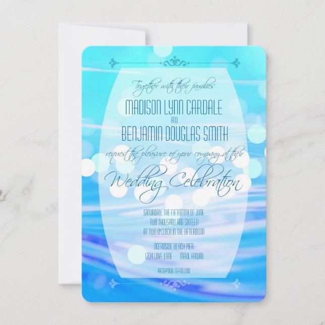 Invitación azul moderna de la celebración de la (Anverso)
