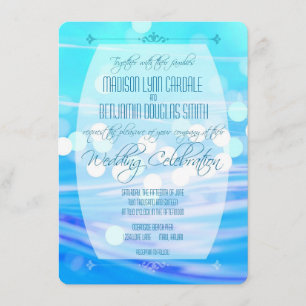 Invitación azul moderna de la celebración de la
