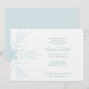Invitación azul moderno WINTER WONDERLAND dulce 16
