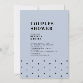 Invitación Azul negro y polvo | Ducha de matrimonio para pare