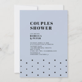 Invitación Azul negro y polvo | Ducha de matrimonio para pare