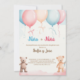 Invitación azul o rosa a revelar género en España