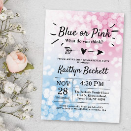 Invitación ¿Azul O Rosa Moderno? Fiesta de Revelación de Géne
