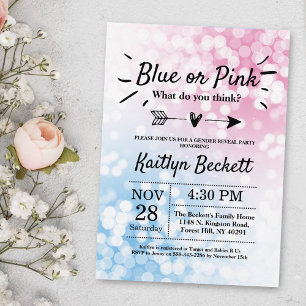 Invitación ¿Azul O Rosa Moderno? Fiesta de Revelación de Géne