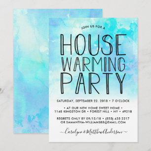 Invitación Azul Ombre acuático Fiesta de calentamiento de la 