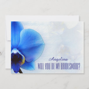 Invitación Azul Orquídea ¿Serás mi dama de honor?