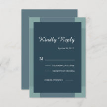 Azul oscuro verde turquesa moderno rsvp de boda