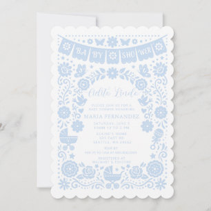 Invitación Azul Papel Picado Cielito Lindo Niño Baby Shower
