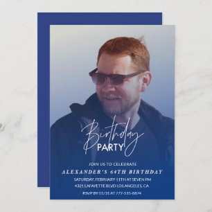 Invitación azul para el 64 aniversario de la fiest