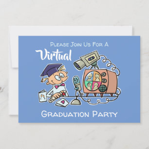 Invitación Azul Personalizado gracioso del partido de graduac