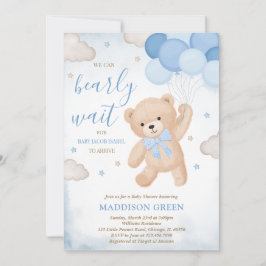Invitación Azul Podemos Esperar Baby Shower
