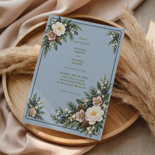 Invitación Azul Polvoriento Abraza Rubor Bosque