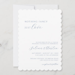 Invitación Azul Polvoriento Handscript Nada Lujoso Solo Amor 