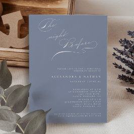 Invitación Azul Polvoriento La Noche Antes de la Cena de Ensa