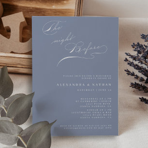 Invitación Azul Polvoriento La Noche Antes de la Cena de Ensa