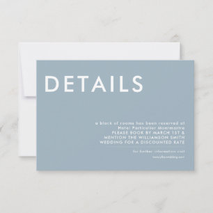 Invitación Azul Polvoriento Minimalista Moderno Nombre Person