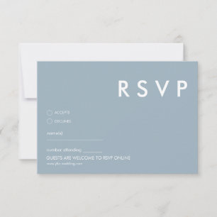 Invitación Azul Polvoriento Minimalista Nombre Personalizado