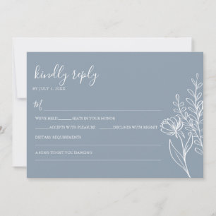 Invitación Azul Polvoriento Moderno Minimalista Casamiento El