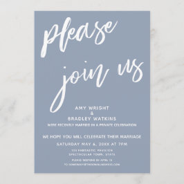 Invitación Azul Polvoriento Por Favor Únanse a Nosotros Despu