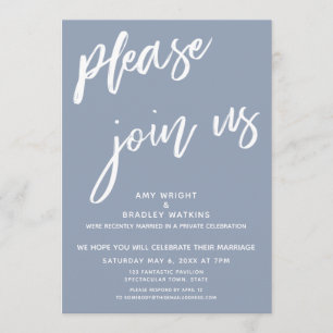 Invitación Azul Polvoriento Por Favor, Únete A Nosotros Despu