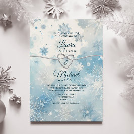 Invitación Azul Polvoriento Winter Wonderland