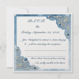 Invitación Azul prematuro (tarjeta de respuesta Boda)