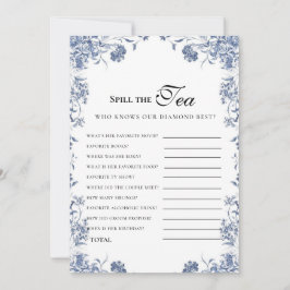 Invitación azul presupuesto Bridgerton Bridal Shower Game