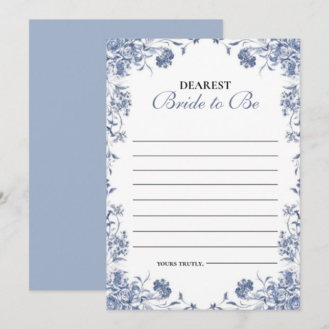 Invitación  azul presupuesto Bridgerton Bridal Shower Game (Anverso / Reverso)