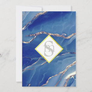 Invitación *~ AZUL REAL AR66 QR + Boda de Agate RSVP