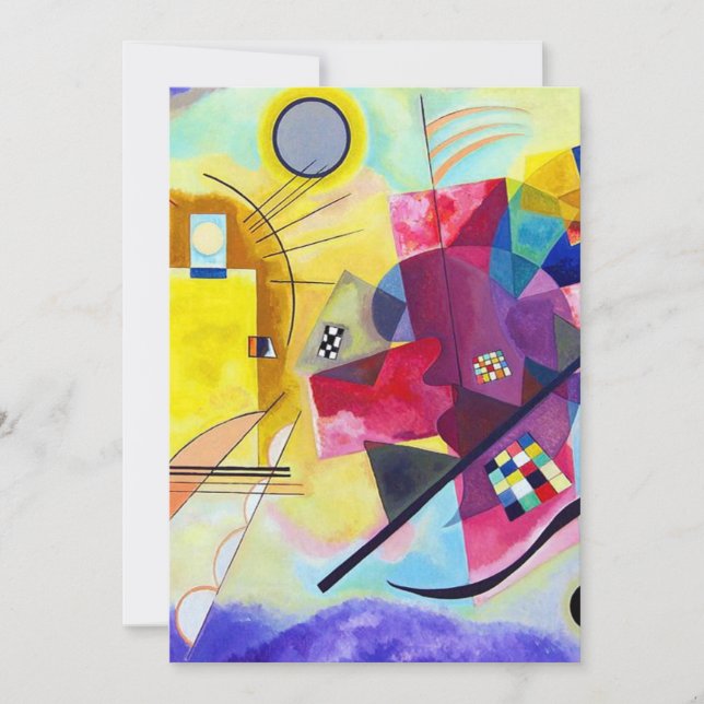 Invitación Azul rojo amarillo Wassily Kandinsky (Anverso)