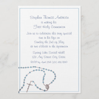 Invitación Azul Rosario/ Comunión