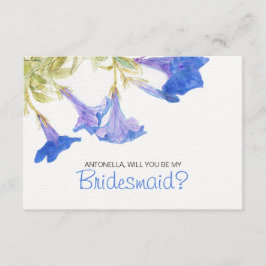 Invitación Azul, ¿serás mi novia Flores azules?