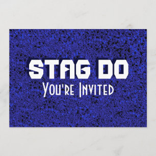 Invitación azul texturizada para despedida de solt