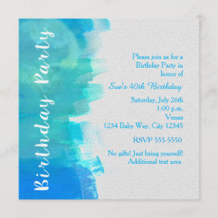 INVITACIÓN Azul Tropical Acuarela FESTEJO DE CUMPL
