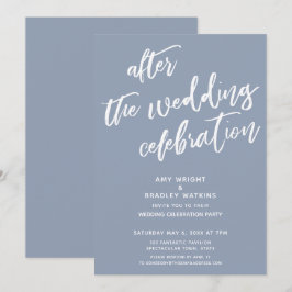 Invitación Azul turbio después de la celebración del Boda